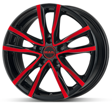 Alu kolo MAK Milano Black Red 7x17 4x100 ET40